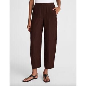 Madewell Dark Brown Cropped Wide-Leg Pants